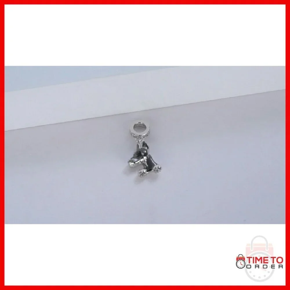 Sterling Silver Doberman Dog Charm 16mm 925 Silver Jewelry Gift